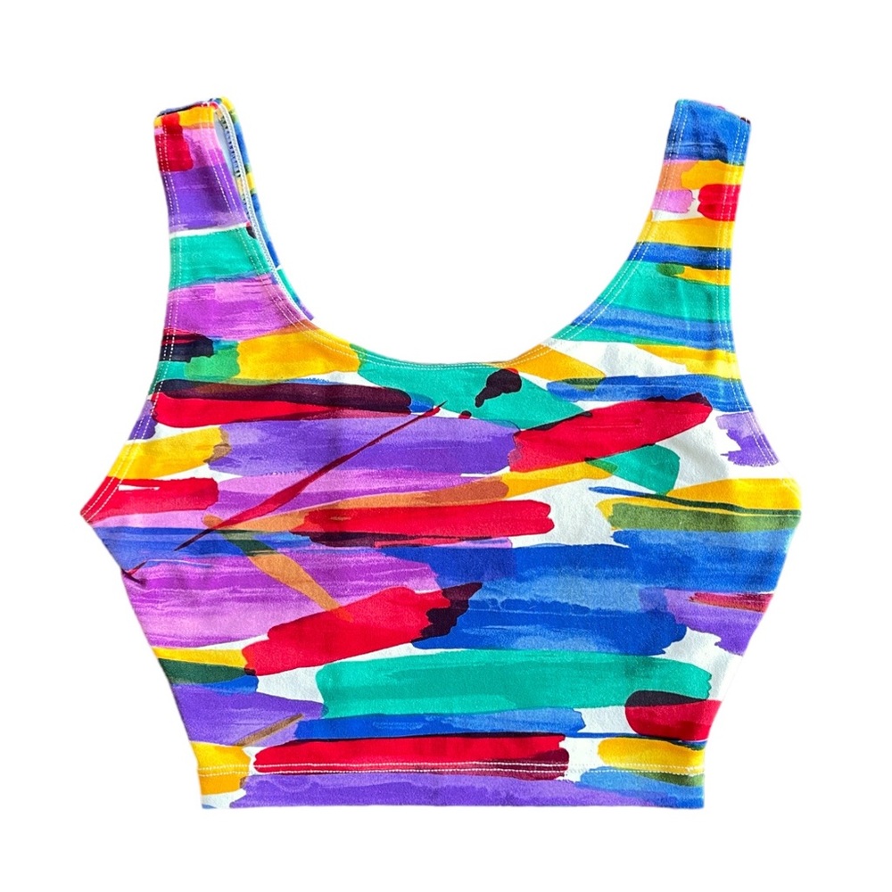 Vintage Danskin Watercolor Print Active Top